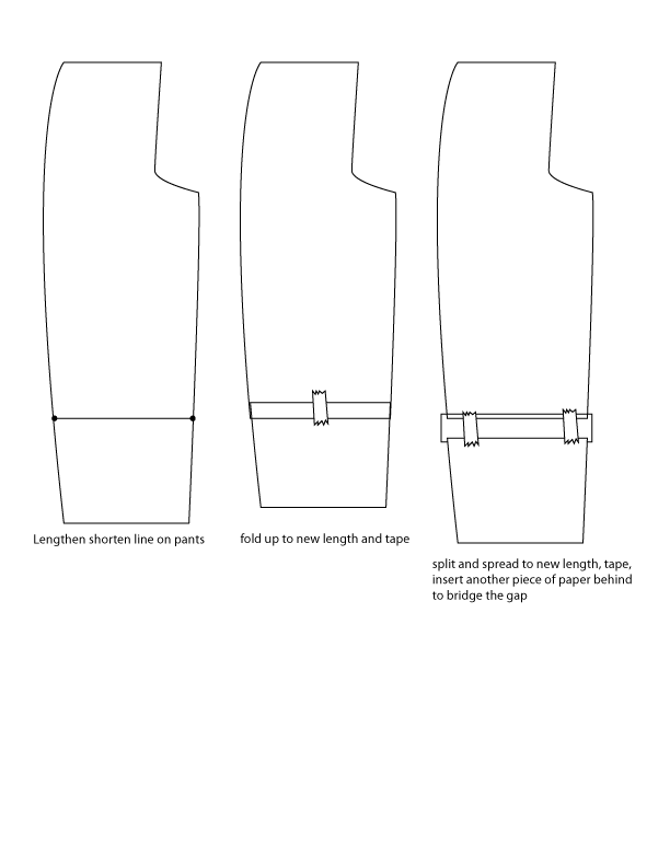 How to lengthen or shorten pants sewing pattern