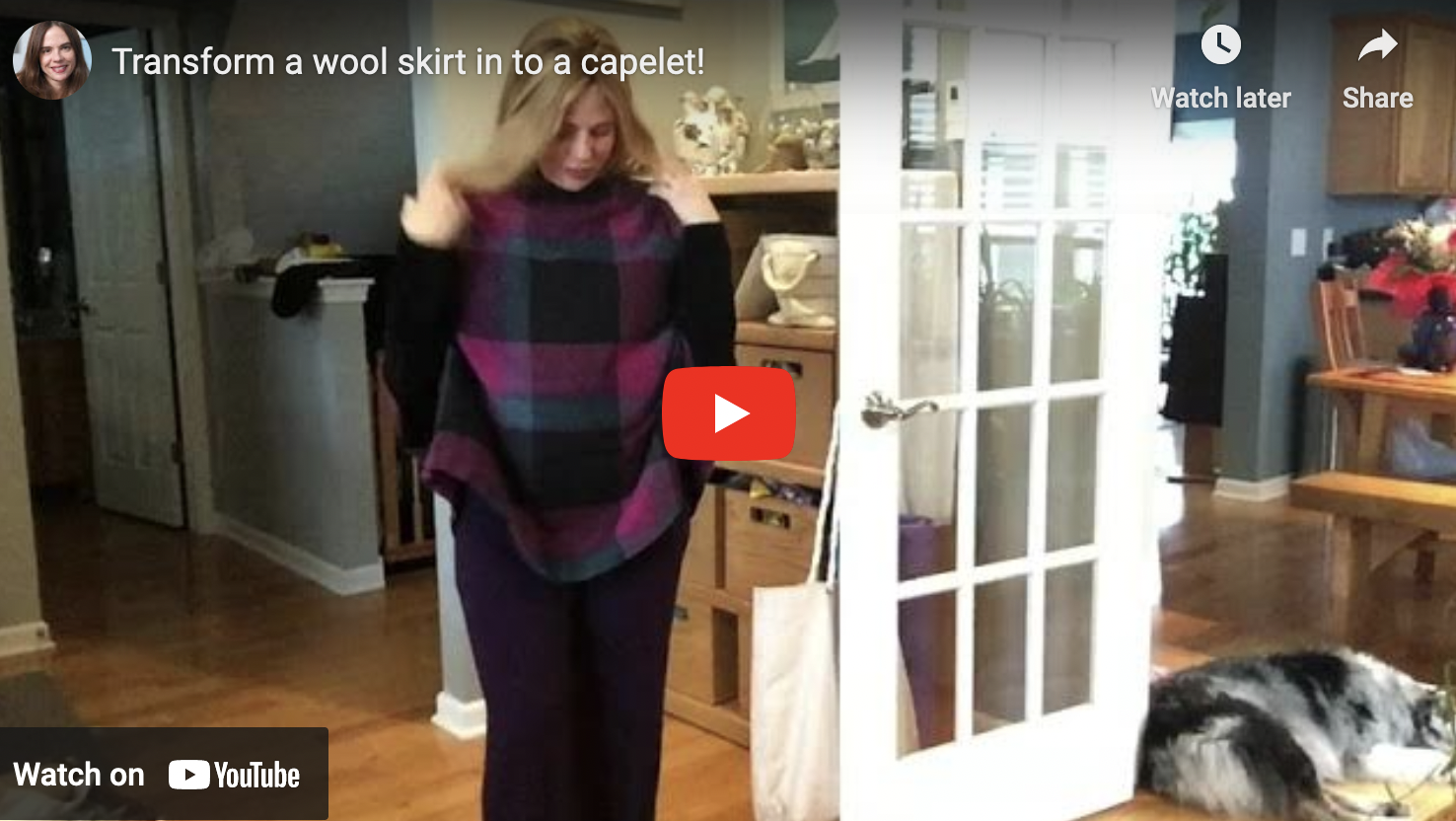 Upcycle a wool skirt into a capelet