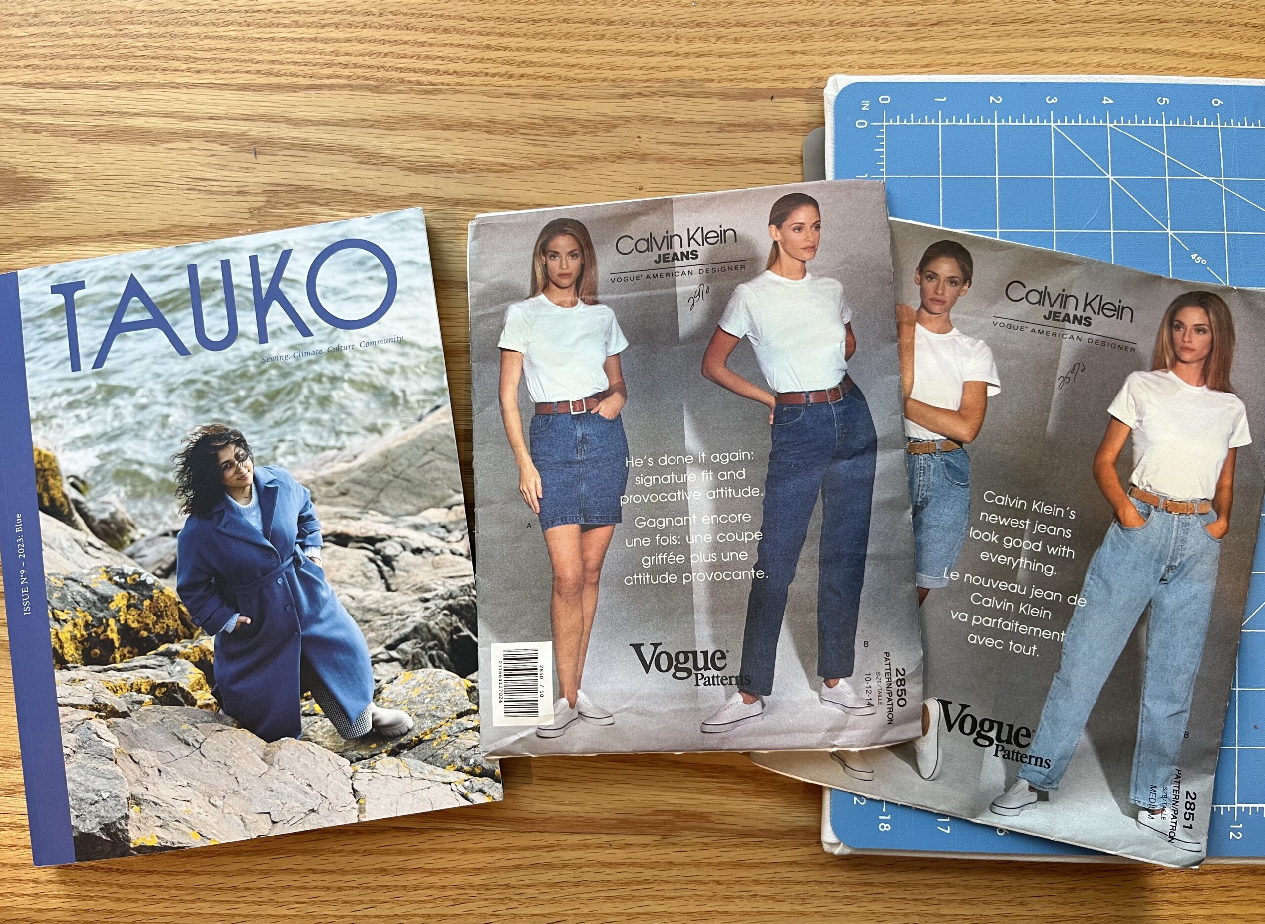 Tauko Magazine Review and Vintage Pattern Haul 1990s Jeans patterns
